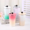 Hot-selling creative 304 double-layer stainless steel diamond-shaped coffee cup, ice cup, car-shaped straw cup, travel cup details Picture